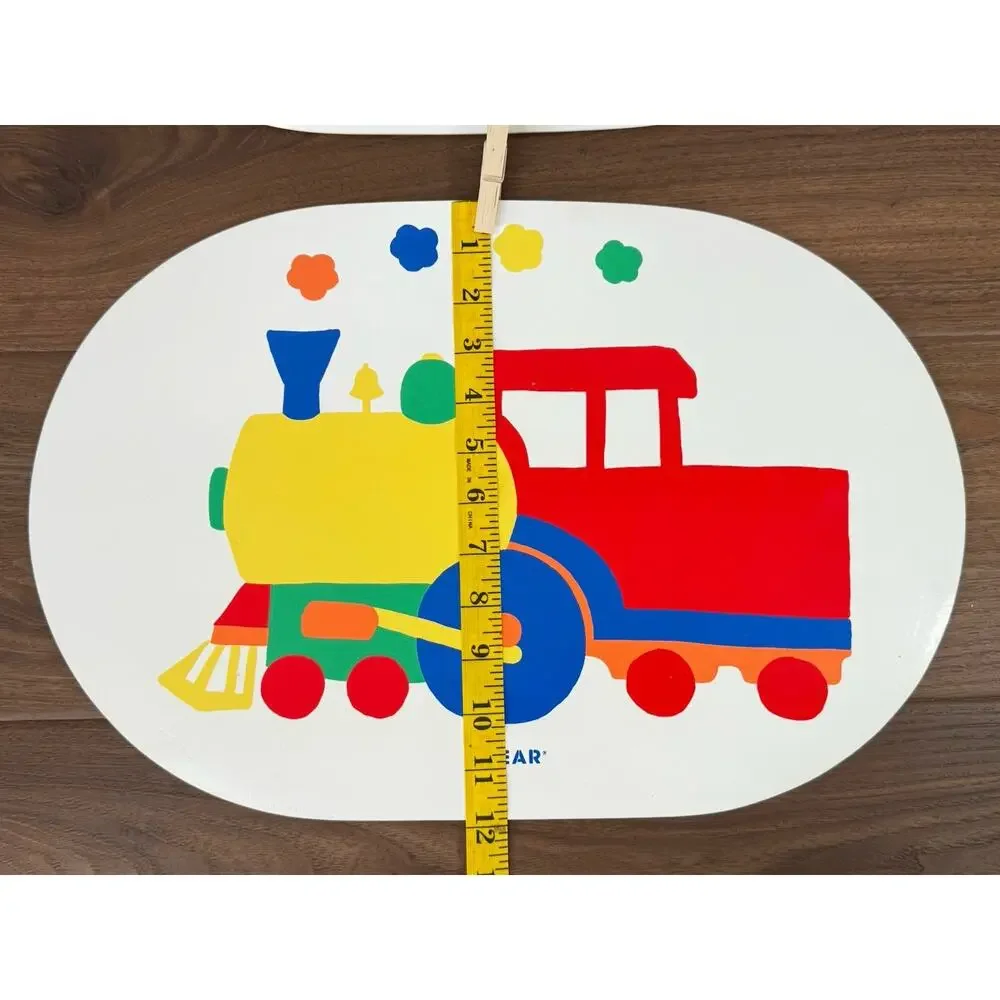 2 Vintage Vinyl‎ Kids Train Engine Placemats 1980's 12